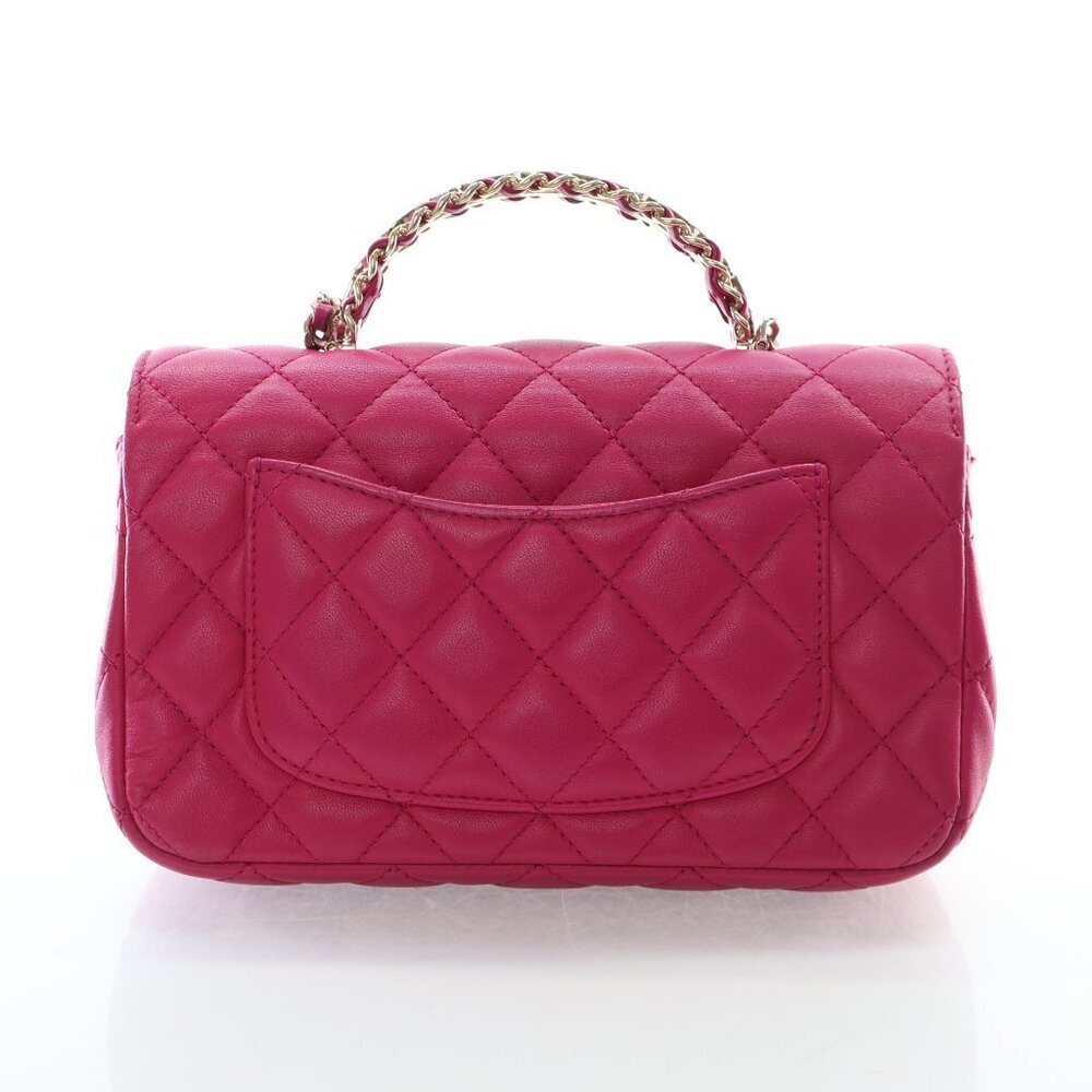 Chanel Mini Lambskin Crystal Rectangular Top Hand… - image 11